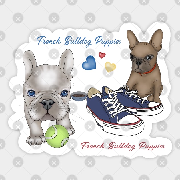 French Bulldog Puppies Sticker by KateQR